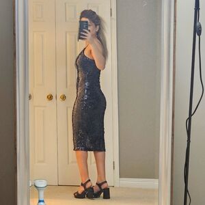 Ricki's Black Sequin Bodycon Dress